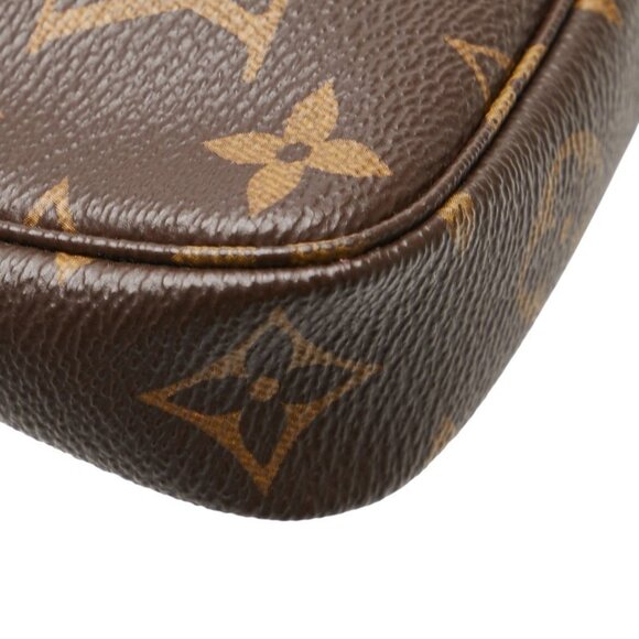 LOUIS VUITTON Brown Monogram Leather Pochette Mini Bag - Picture 6 of 14
